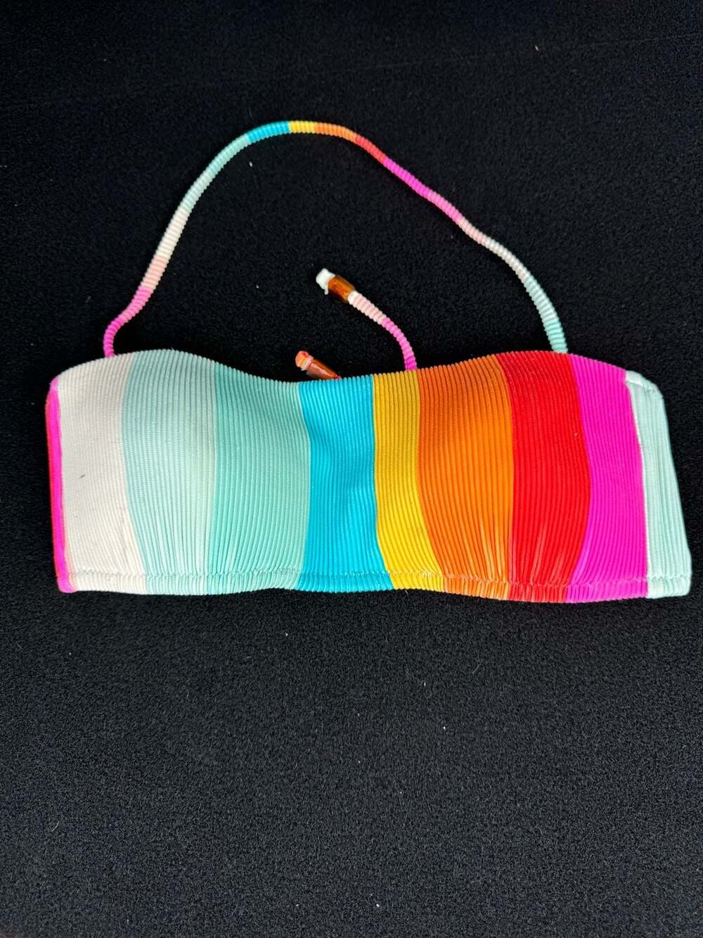 Trina Turk 25th Anniversary Striped Bandeau Bikini Top Size 6